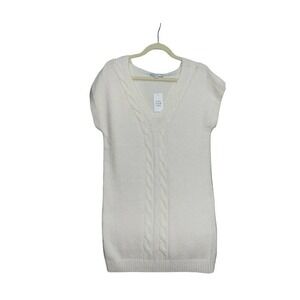 And Now This Cream Cap Sleeves Sweater Dress.XS
